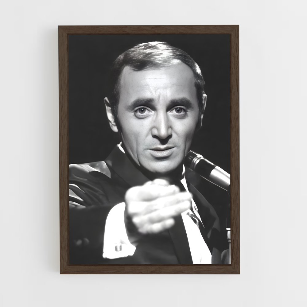 ap-charles aznavour-7 cadre Bois foncé
