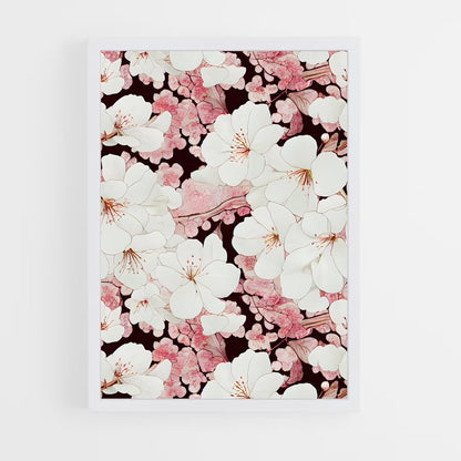 ap-cherry blossom patterns-3 cadre Blanc