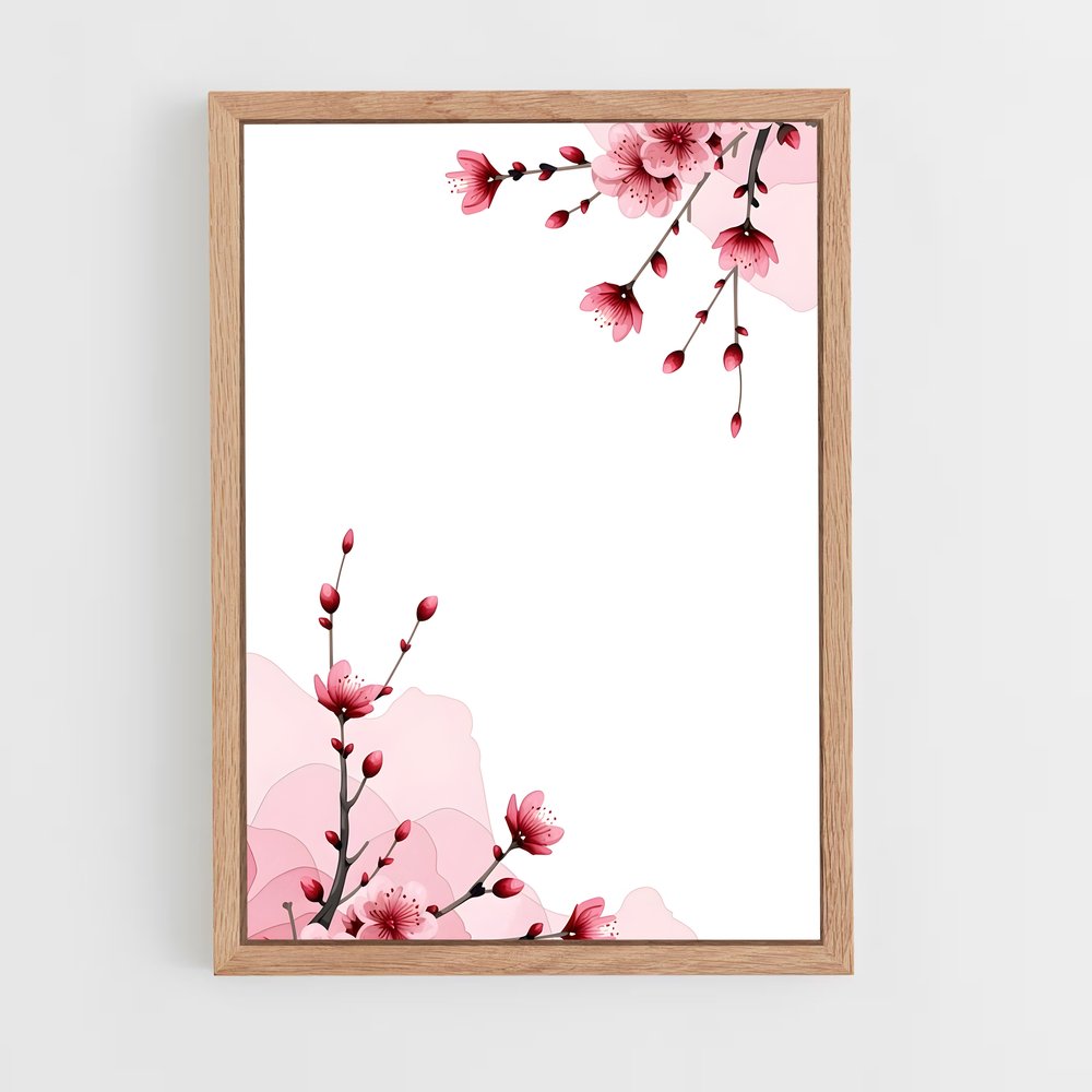 ap-cherry blossom patterns-5 cadre Bois clair