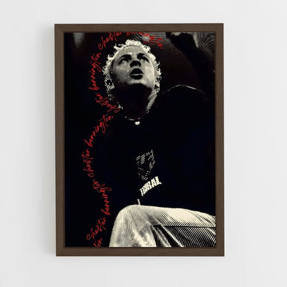 ap-chester bennington-3 cadre Bois foncé