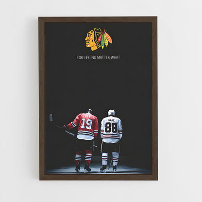 ap-chicago blackhawks-2 cadre Bois foncé