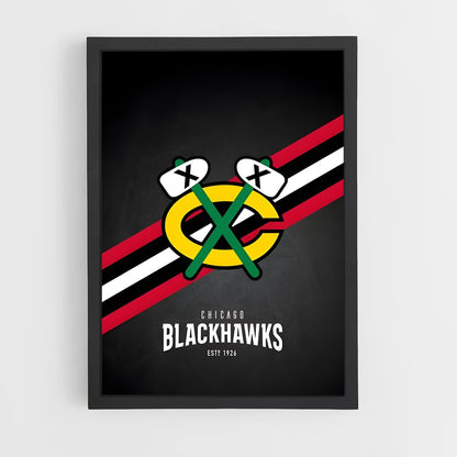 ap-chicago blackhawks-3 cadre Noir