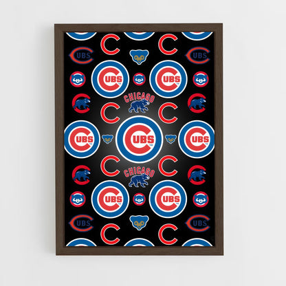 ap-chicago cubs-5 cadre Bois foncé