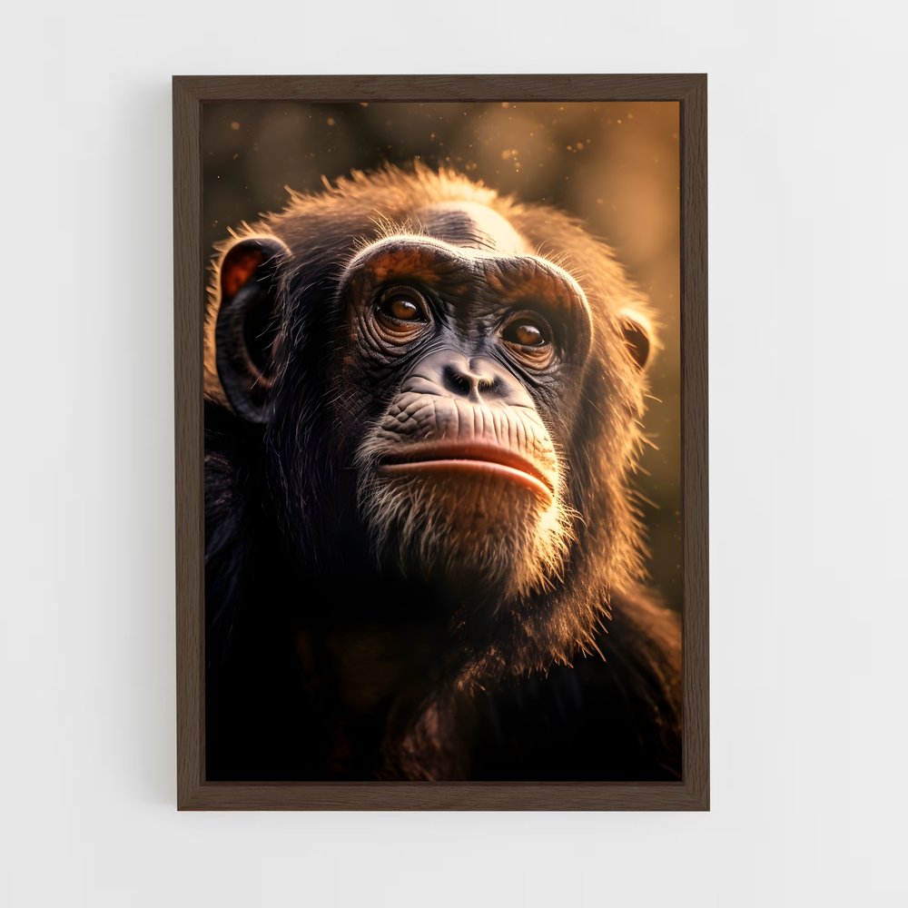 ap-chimpanzee-15 cadre Bois foncé