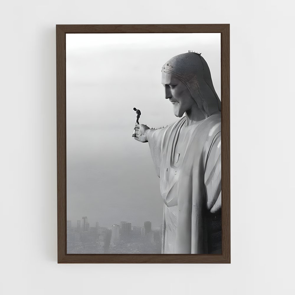 ap-christ the redeemer-1 cadre Bois foncé