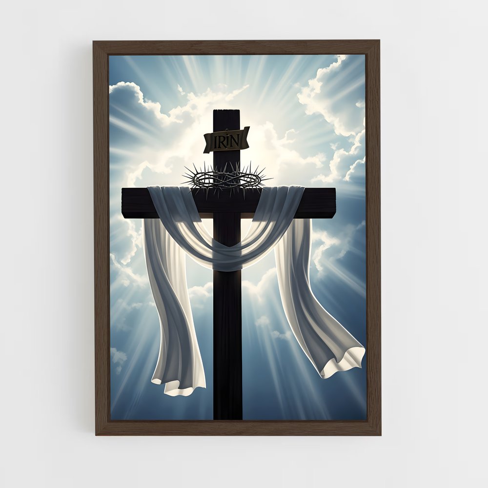 ap-christian cross-3 cadre Bois foncé