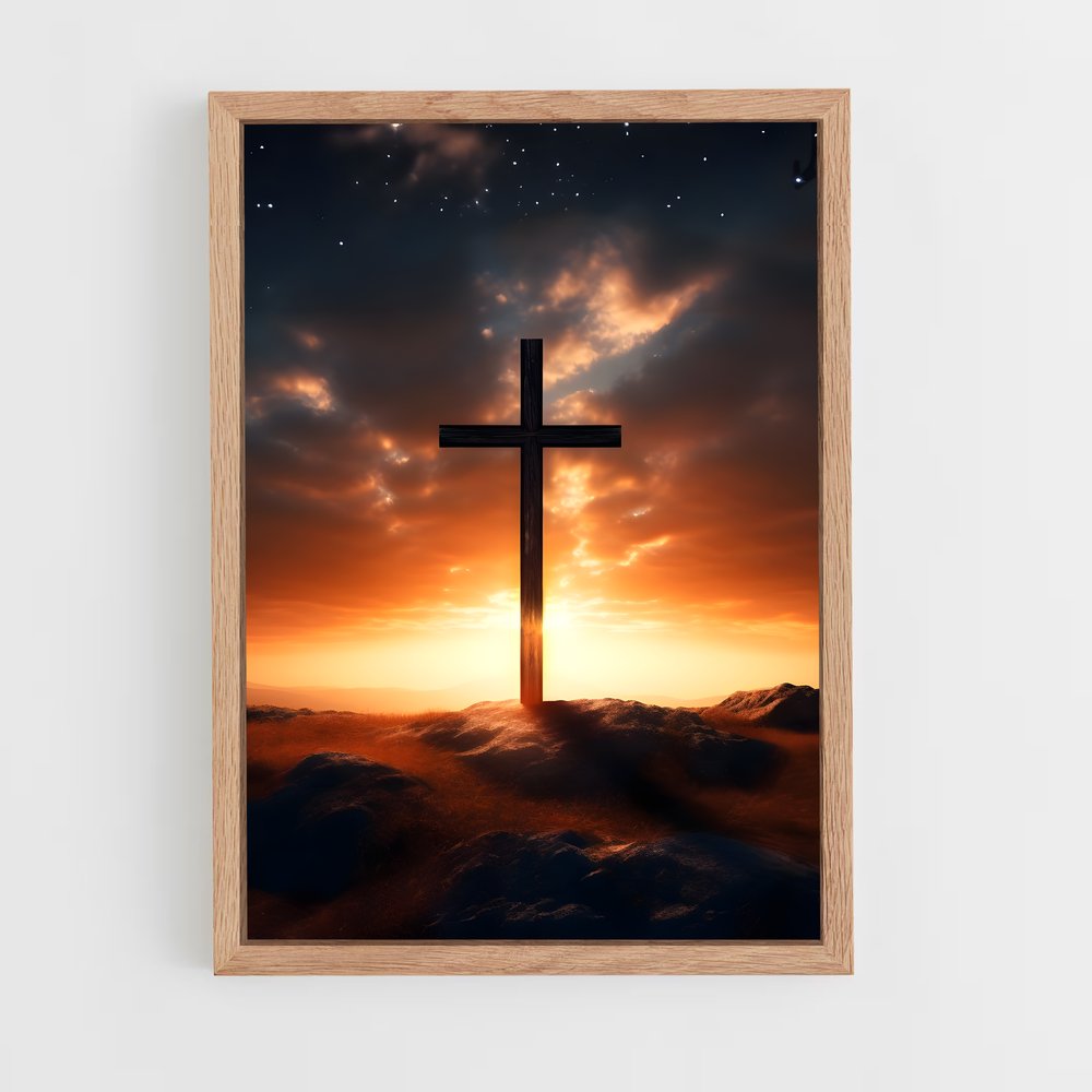 ap-christian cross-5 cadre Bois clair