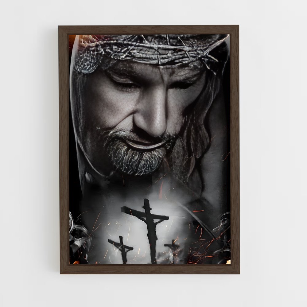 ap-christian cross-7 cadre Bois foncé