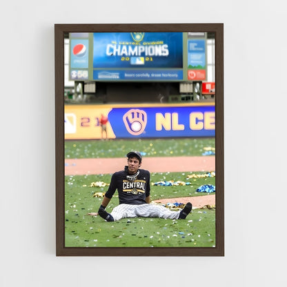 ap-christian yelich-7 cadre Bois foncé