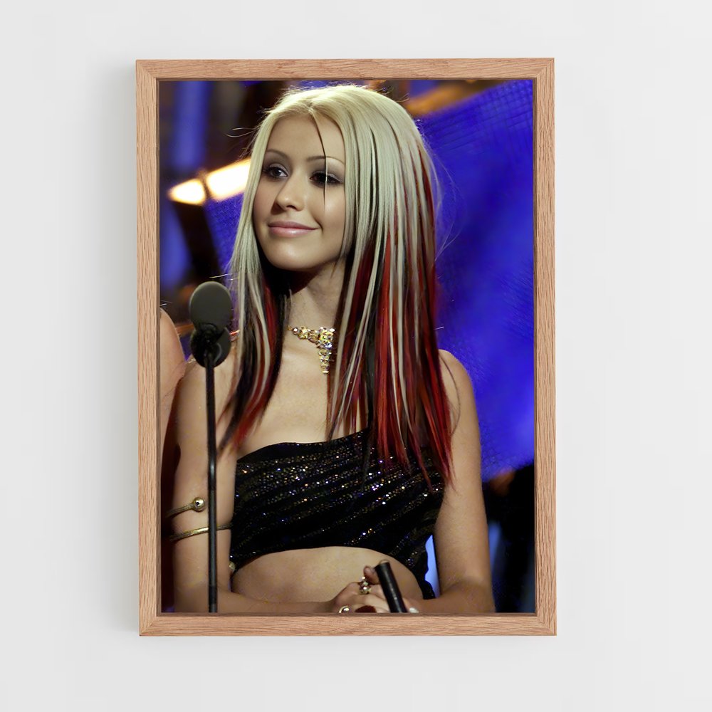 ap-christina aguilera-3 cadre Bois clair
