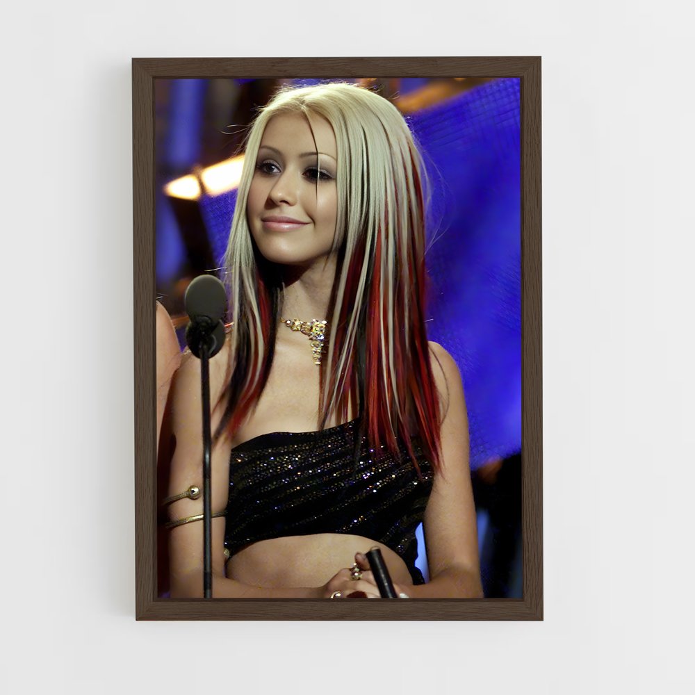 ap-christina aguilera-3 cadre Bois foncé