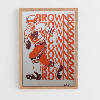 ap-cleveland browns-6 cadre Bois clair