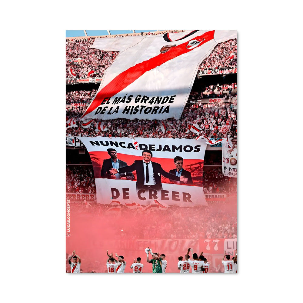Poster Foule en Rouge et Blanc