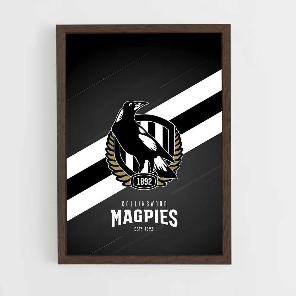 ap-collingwood magpies-1 cadre Bois foncé