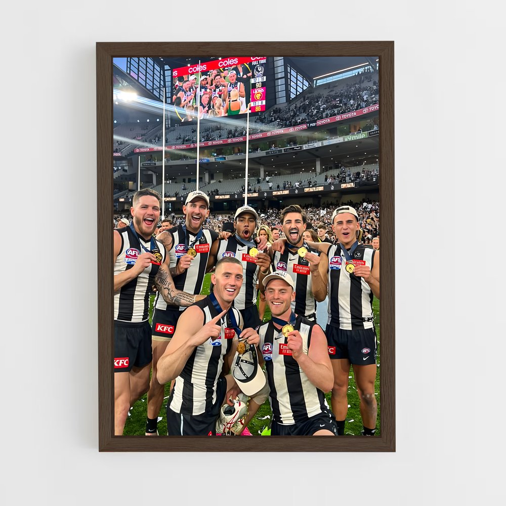 ap-collingwood magpies-2 cadre Bois foncé