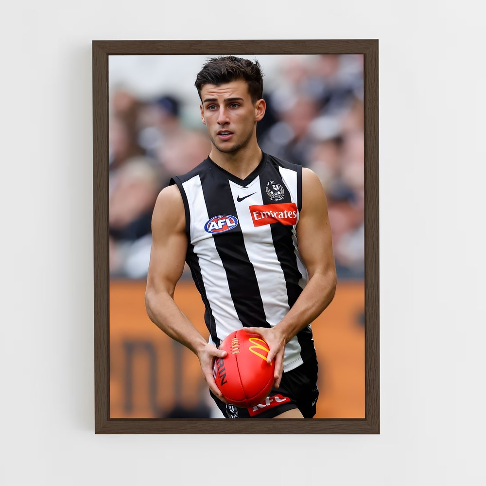 ap-collingwood magpies-4 cadre Bois foncé