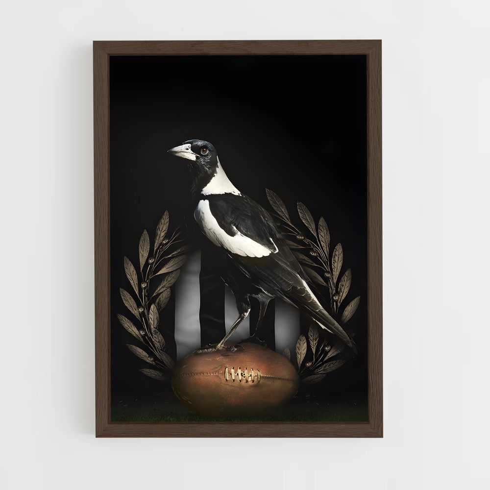 ap-collingwood magpies-5 cadre Bois foncé