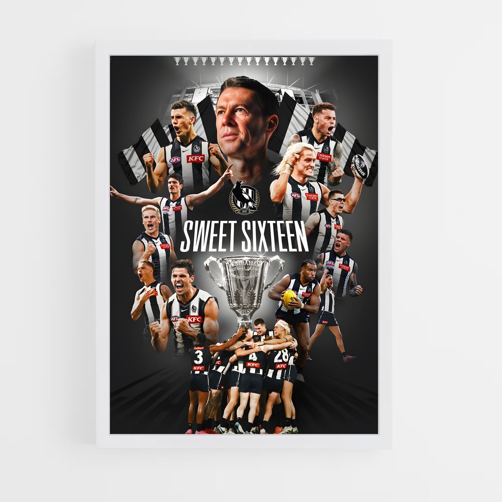 ap-collingwood magpies-6 cadre Blanc
