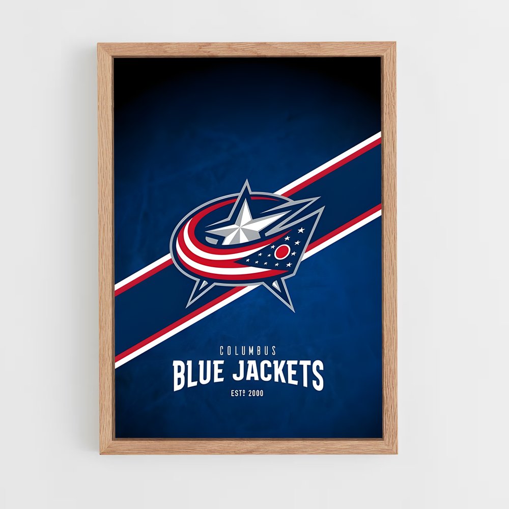 ap-columbus blue jackets-4 cadre Bois clair