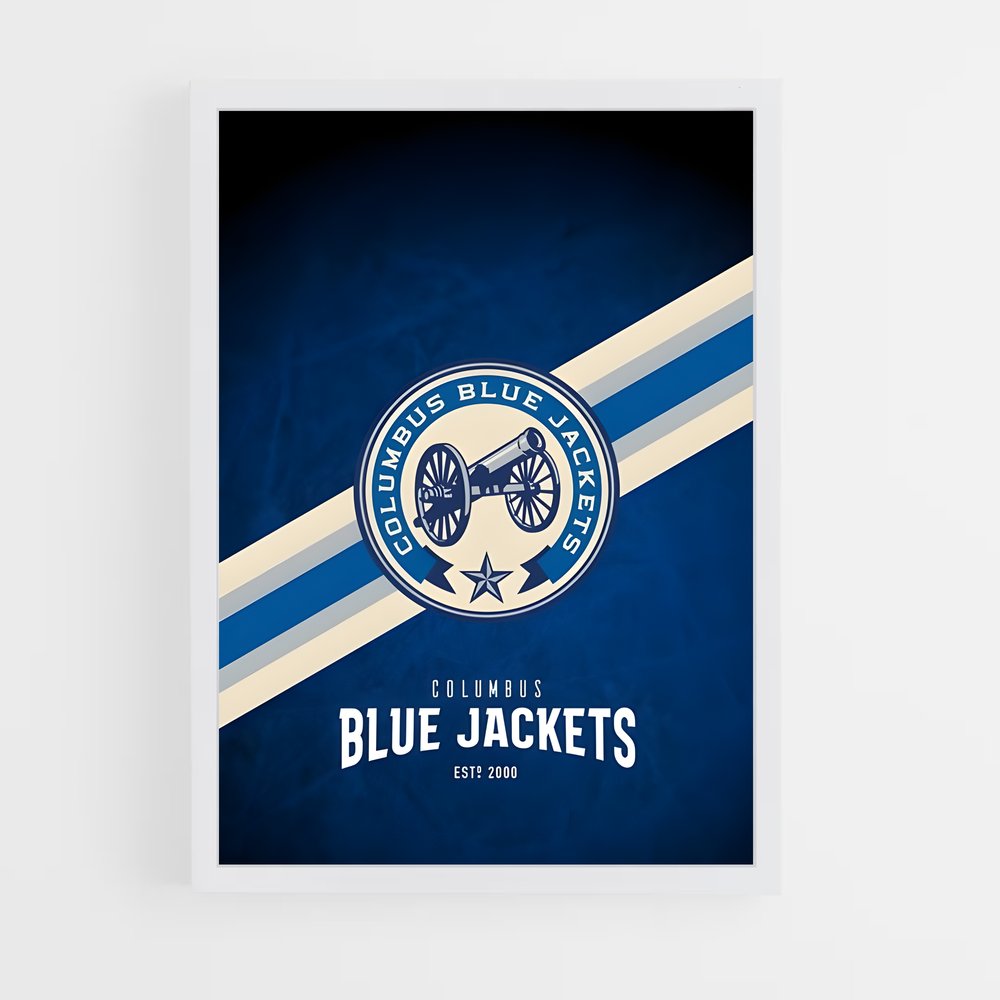ap-columbus blue jackets-5 cadre Blanc