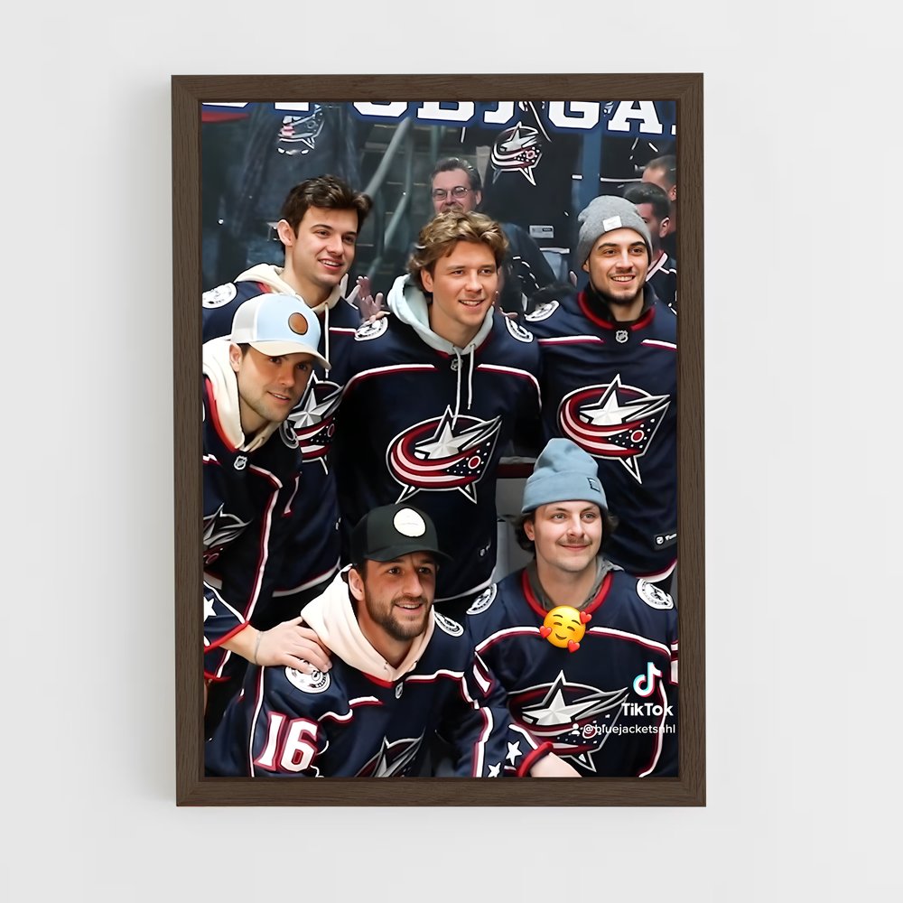 ap-columbus blue jackets-8 cadre Bois foncé