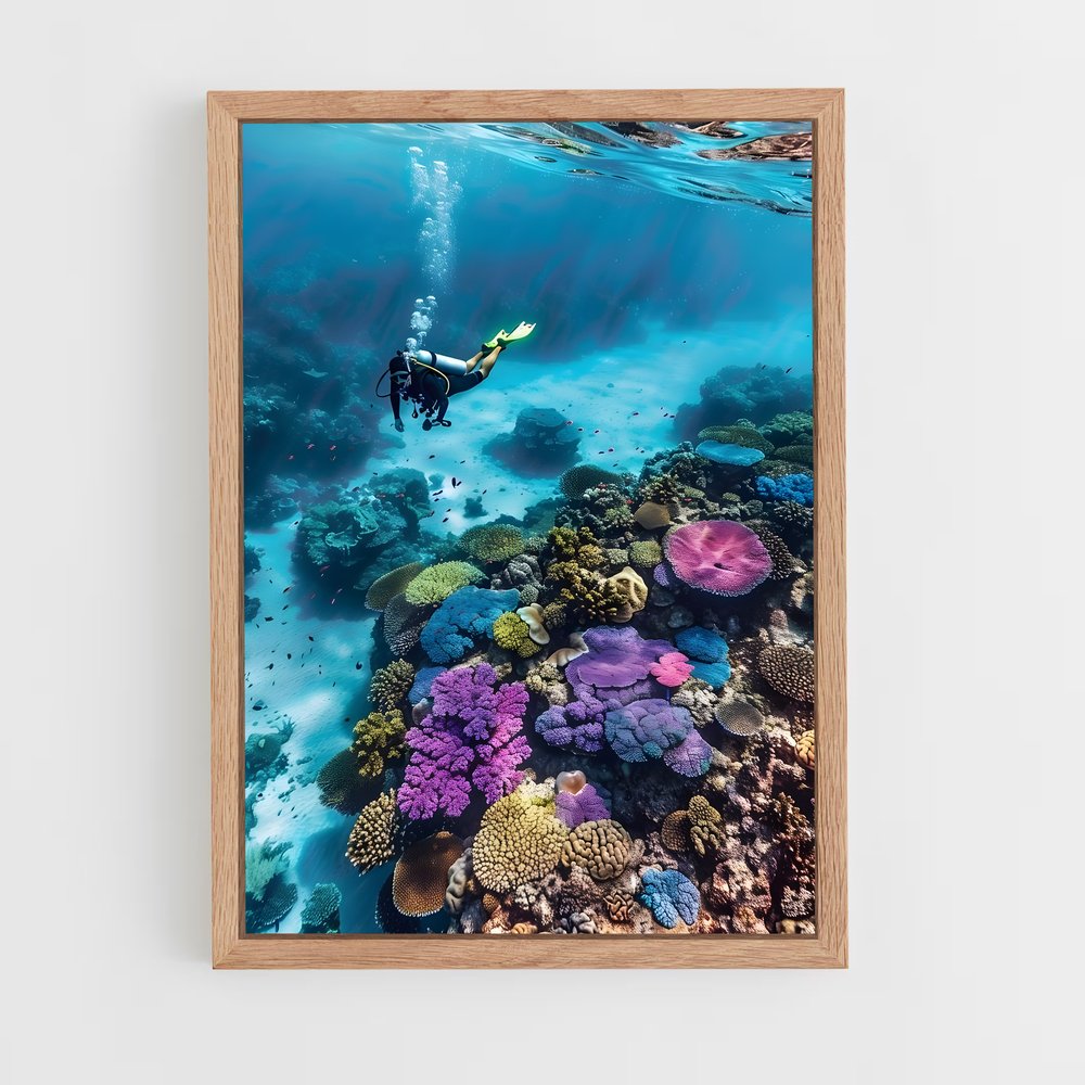 ap-coral reef-6 cadre Bois clair