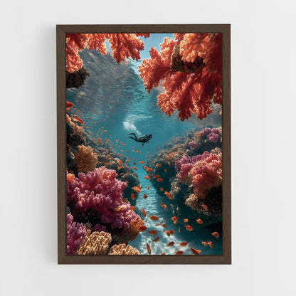 ap-coral reef-8 cadre Bois foncé