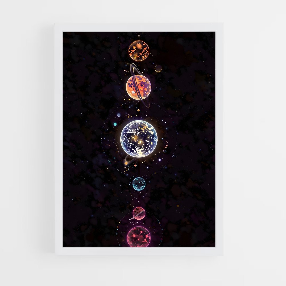 ap-cosmic art-5 cadre Blanc