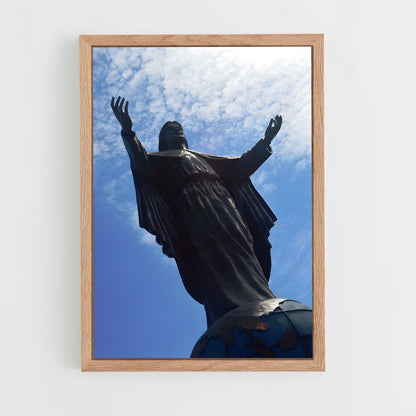 ap-cristo rei statue-1 cadre Bois clair