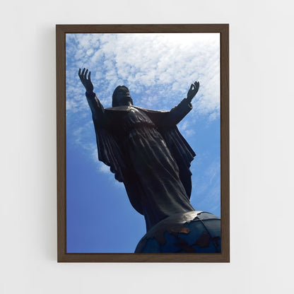 ap-cristo rei statue-1 cadre Bois foncé