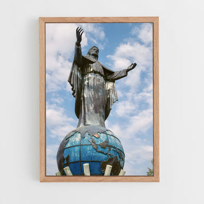 ap-cristo rei statue-2 cadre Bois clair