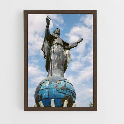ap-cristo rei statue-2 cadre Bois foncé