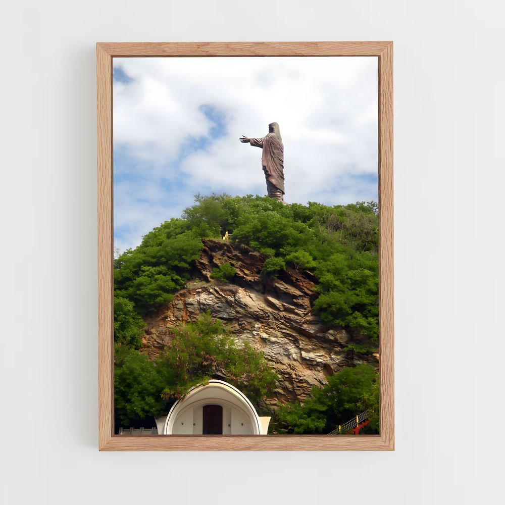 ap-cristo rei statue-3 cadre Bois clair