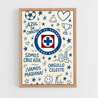 ap-cruz azul fc-4 cadre Bois clair