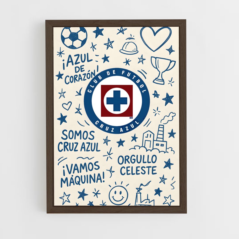 ap-cruz azul fc-4 cadre Bois foncé