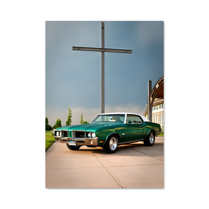Poster Vert Église