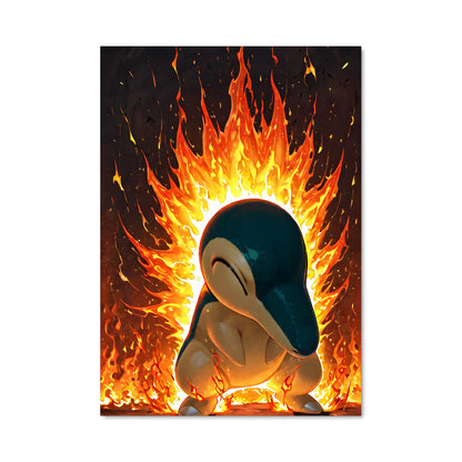 Poster Cyndaquil en Flammes