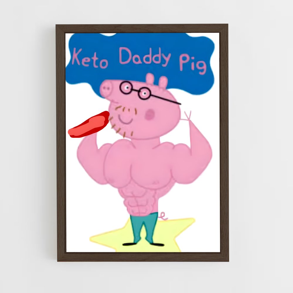 ap-daddy pig-2 cadre Bois foncé