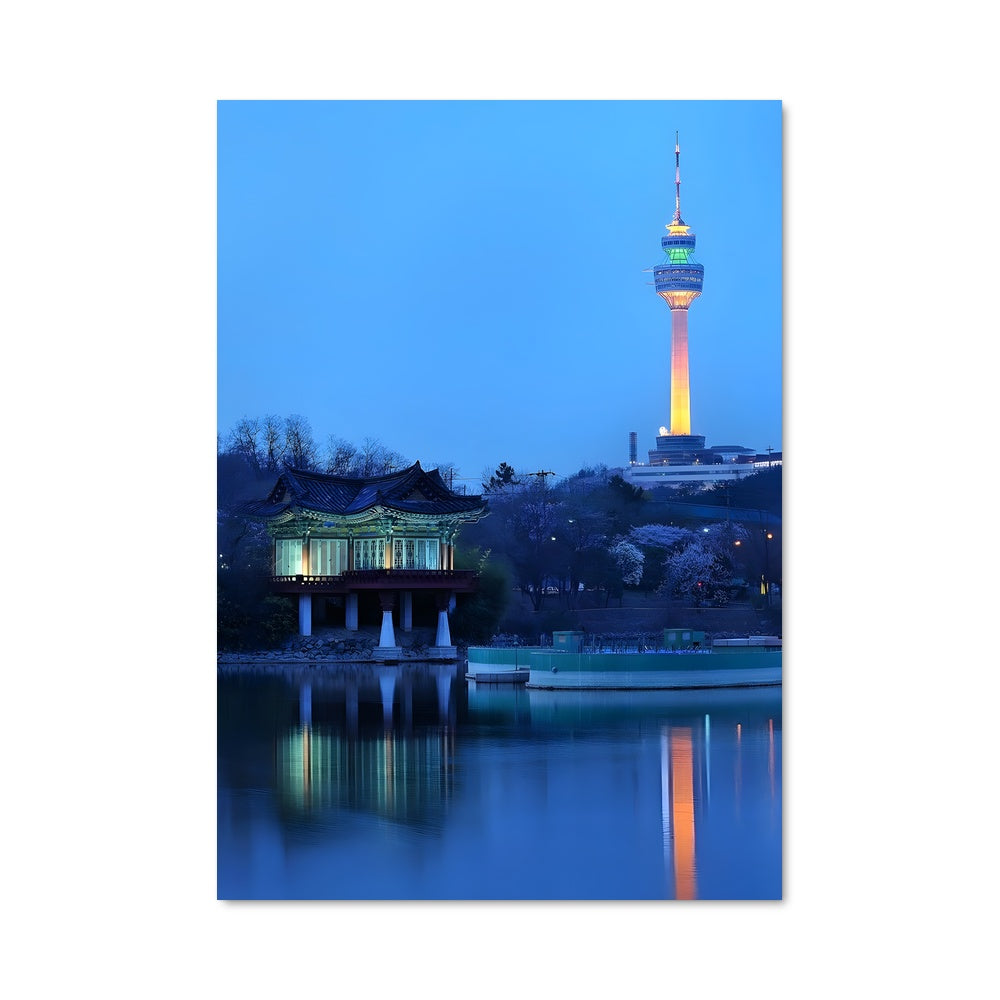 Poster Jardin Oriental au Crépuscule