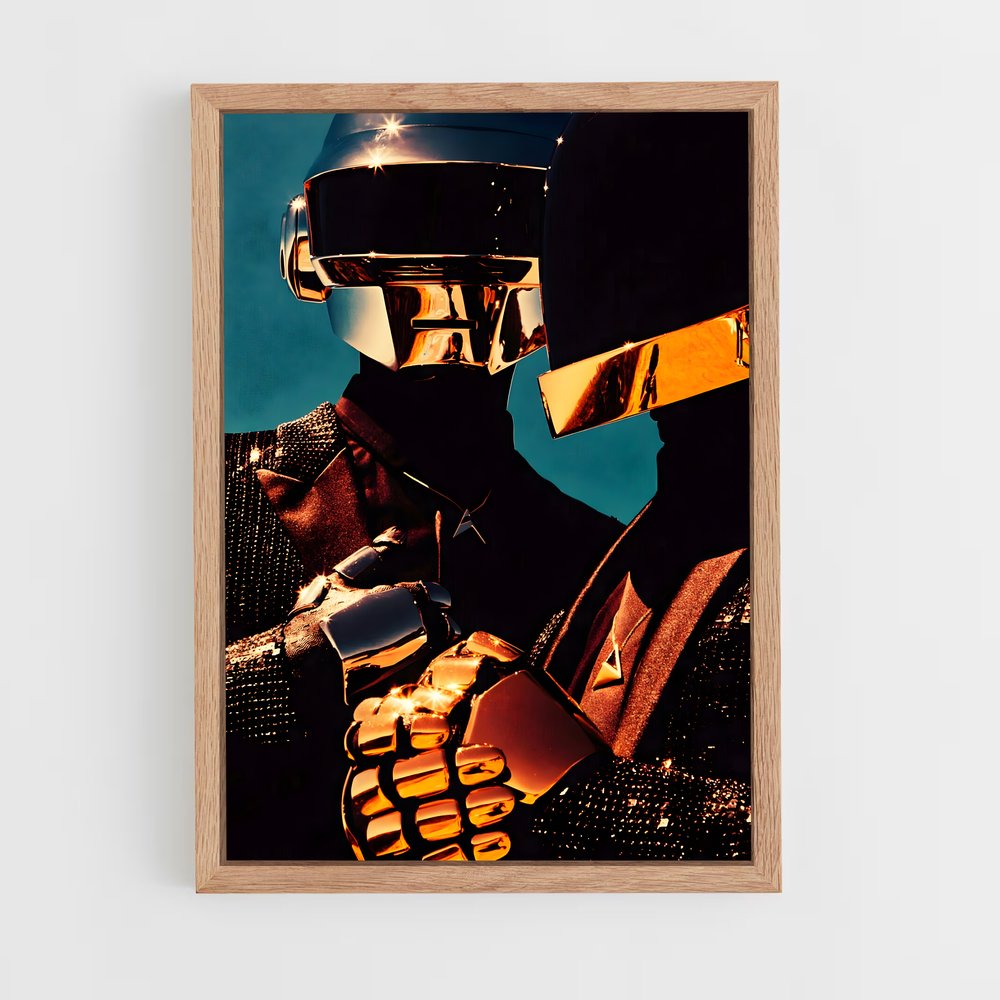 ap-daft punk-3 cadre Bois clair