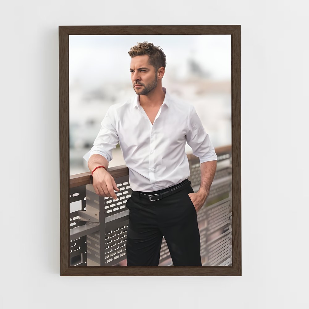ap-david bisbal-4 cadre Bois foncé