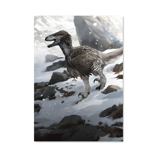 Poster Dans les Neiges de Deinonychus
