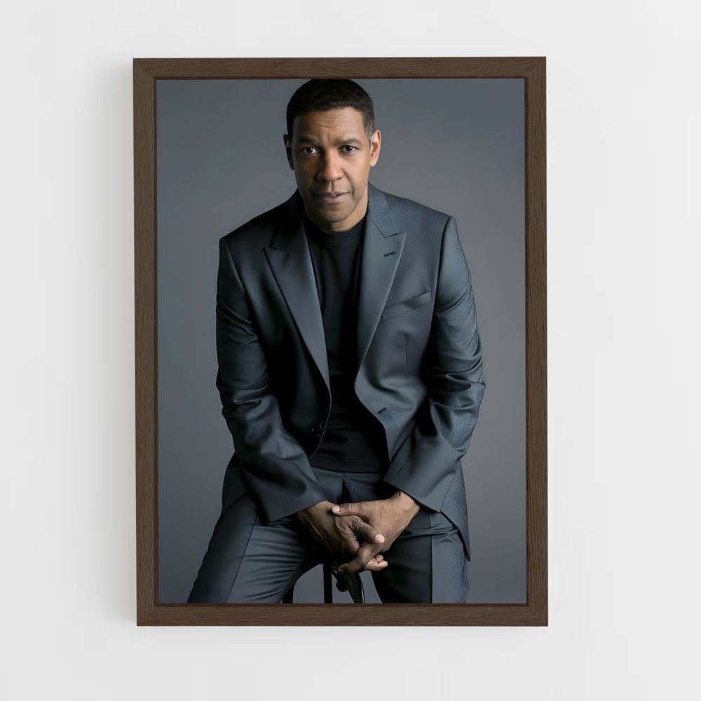 ap-denzel washington-6 cadre Bois foncé