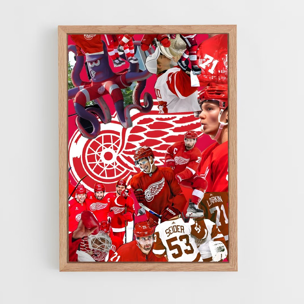 ap-detroit red wings-3 cadre Bois clair