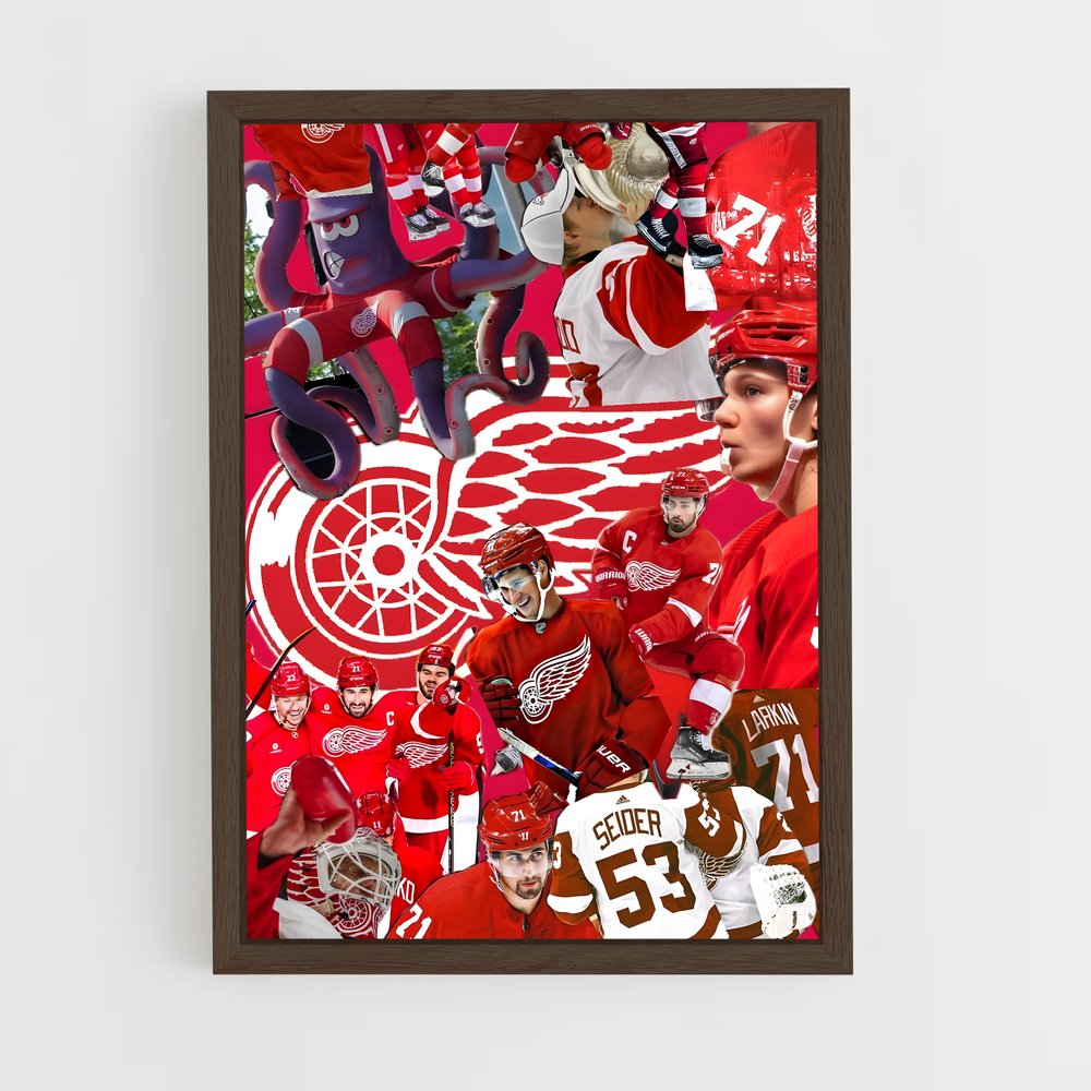 ap-detroit red wings-3 cadre Bois foncé