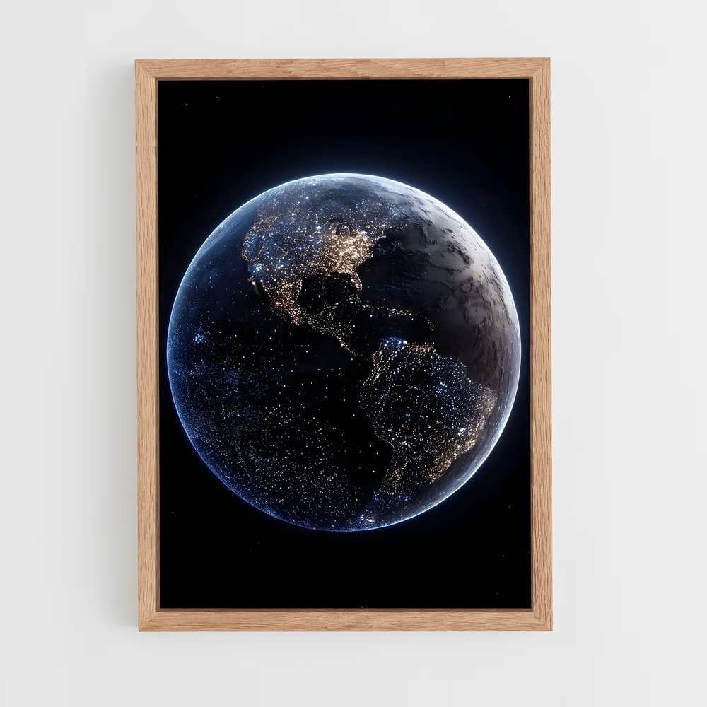 ap-earth from space-4 cadre Bois clair