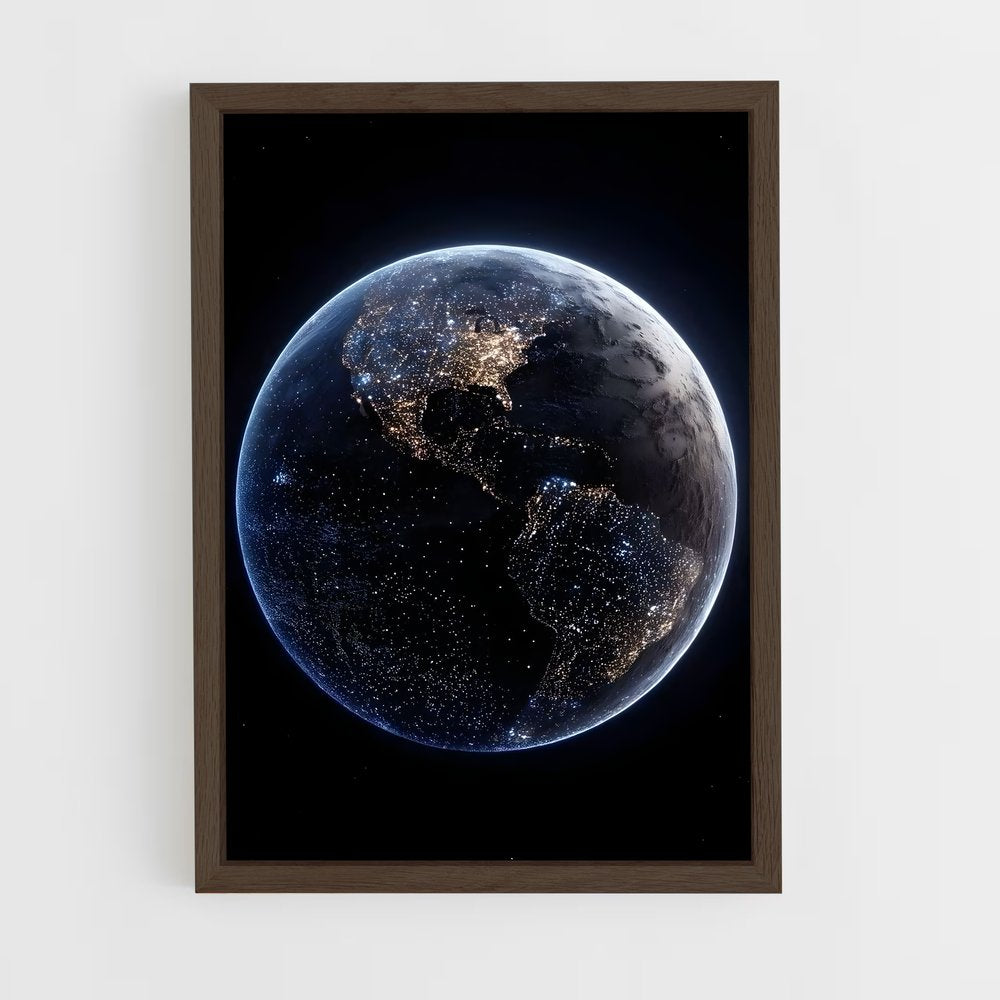 ap-earth from space-4 cadre Bois foncé
