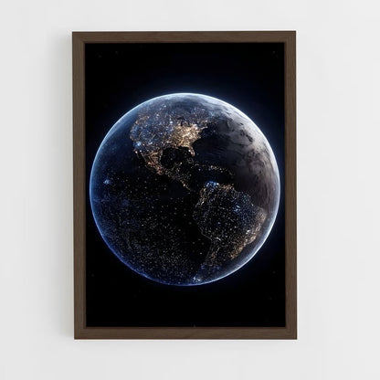 ap-earth from space-4 cadre Bois foncé