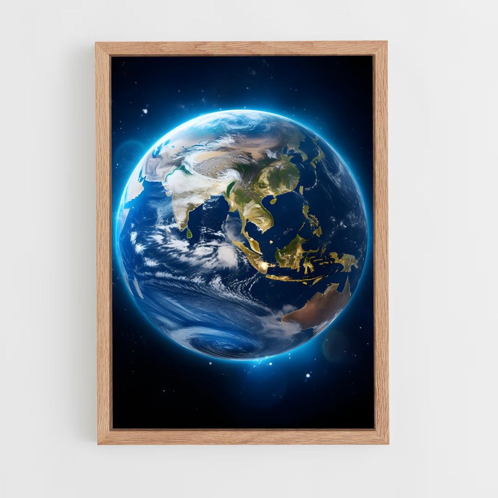 ap-earth from space-5 cadre Bois clair