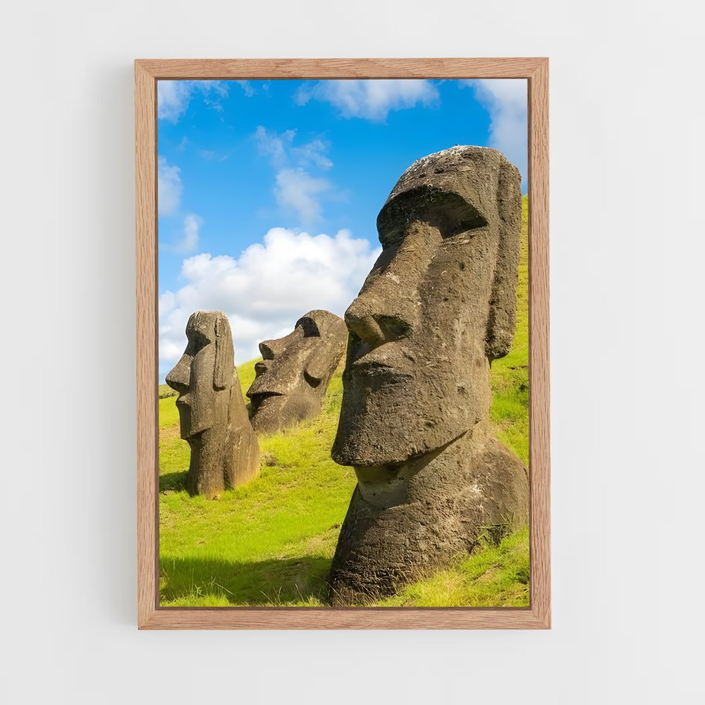 ap-easter island moai-1 cadre Bois clair